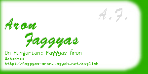 aron faggyas business card